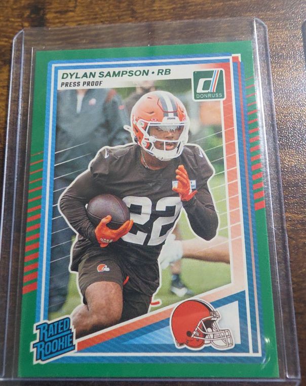 2025 Panini Donruss #389 Dylan Sampson Press Proof Green — front