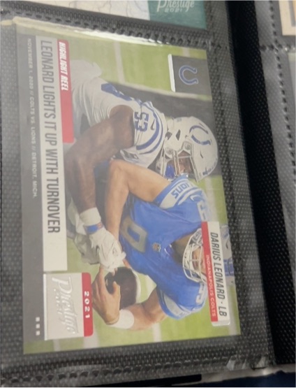 2021 Panini Prestige Highlight Reel #HR-DLC Darius Leonard — front