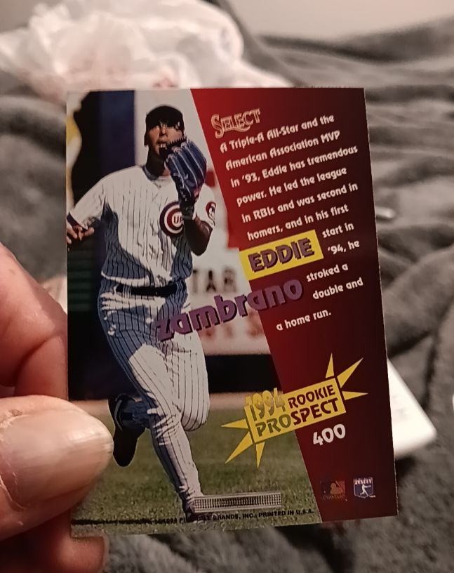 1994 Select #400 Eddie Zambrano Chicago Cubs — front