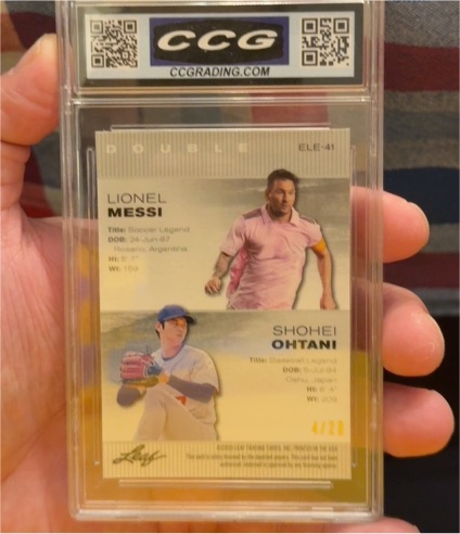 2023 Leaf Exclusive Legends Edition #ELE-41 Shohei Ohtani / Lionel Messi Double — front