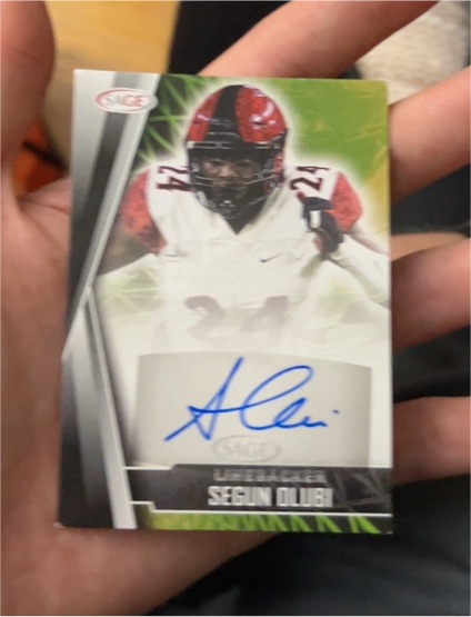 2022 SAGE #A-SO Segun Olubi Autographs — front