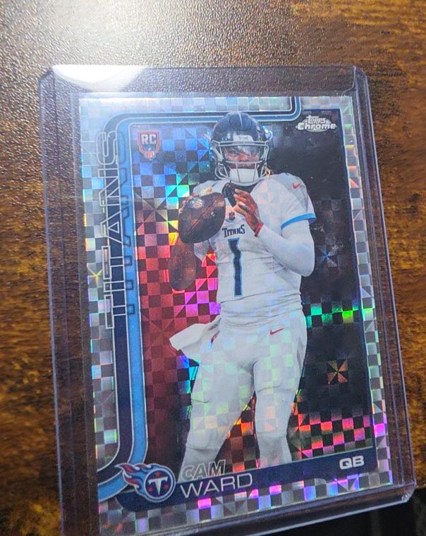 2025 Topps Chrome #314 Cam Ward X-Fractor Tennessee Titans RC — front