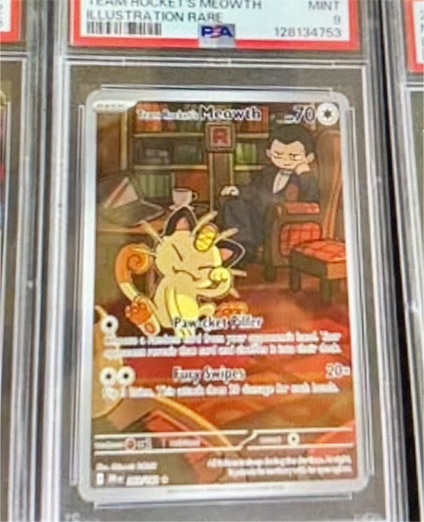 2025 Pokémon Team Rocket's Meowth Illustration Rare #203 — front