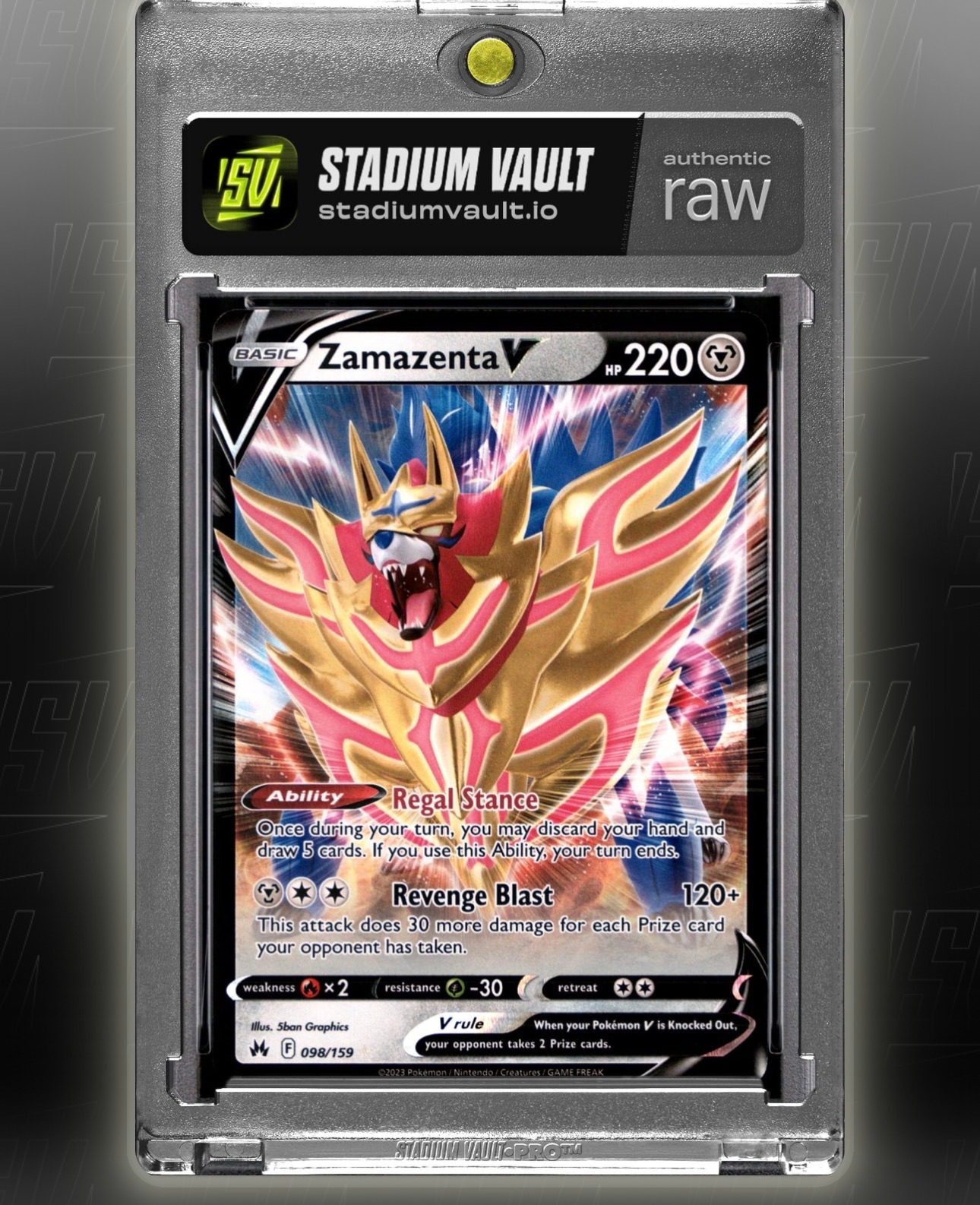 2023 Pokemon Crown Zenith #098 Zamazenta V — front
