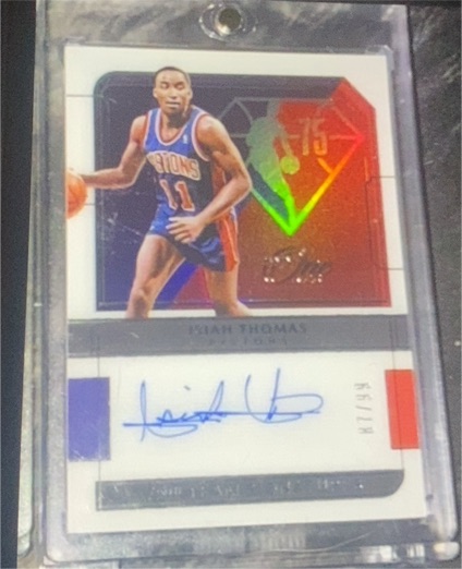 2021-22 Panini One and One #1 Isiah Thomas 75th Anniversary Auto — front