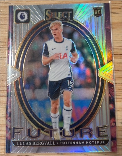 2024-25 Panini Select Premier League #24 Lucas Bergvall Future Silver Prizm RC Tottenham Hotspur — front