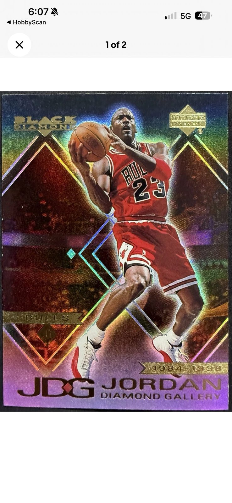 1999-00 Upper Deck Black Diamond Jordan Diamond Gallery Michael Jordan #DG2 — front