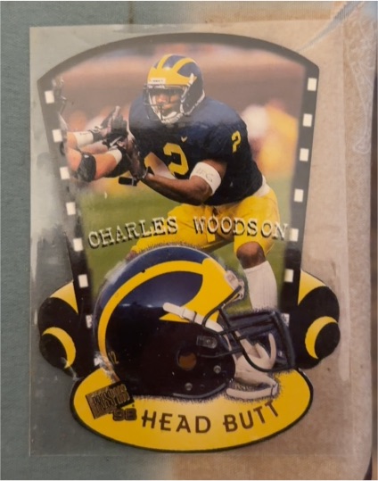 1998 Press Pass Head Butt Die-Cut Charles Woodson #HB2 Rookie — front