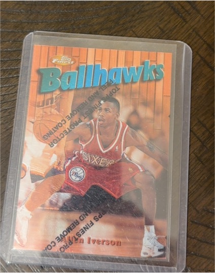 1997-98 Topps Finest #57 Allen Iverson Ballhawks — front