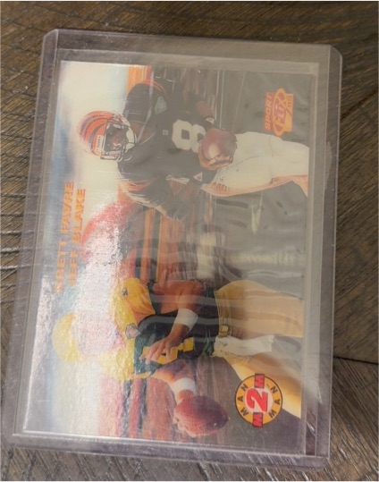 1995 Sportflix #11 Brett Favre / Jeff Blake Man 2 Man — front