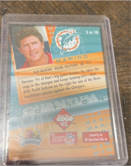 1995 Collector's Edge Instant Replay Quantum Motion #5 Dan Marino — front