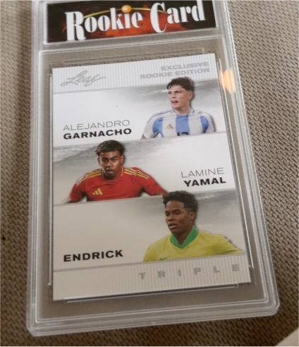 2024 Leaf Exclusive Rookie Edition #ERE-04 Alejandro Garnacho / Lamine Yamal / Endrick — front