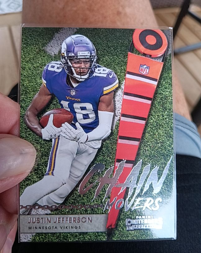 2021 Panini Contenders #CM-JJE Justin Jefferson Chain Movers — front