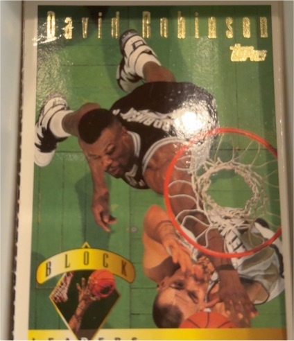 1994-95 Topps Block Leaders #29 David Robinson — front