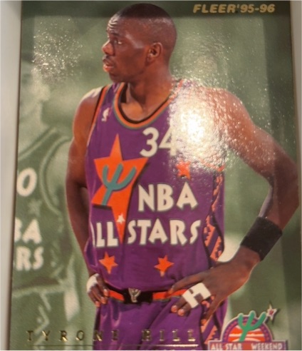 1995-96 Fleer #7 Tyrone Hill / Karl Malone NBA All-Stars — front