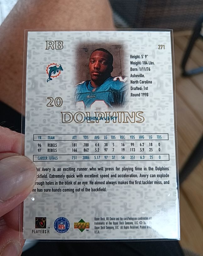 1998 Upper Deck #271 John Avery — front