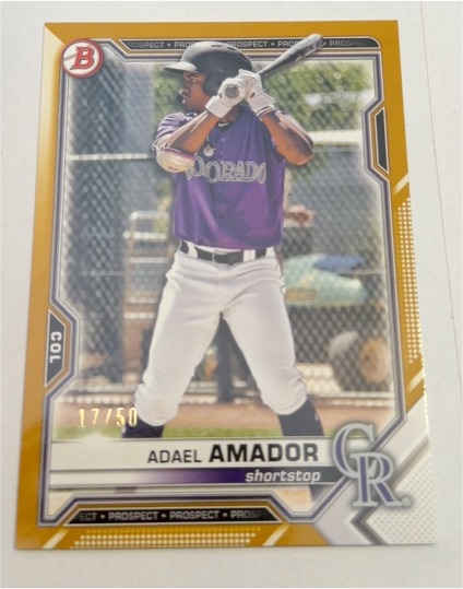 2021 Bowman Draft #BD-195 Adael Amador — front