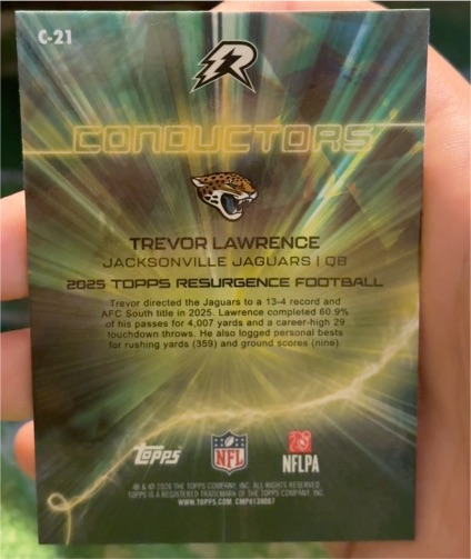 2025 Topps Resurgence #C-21 Trevor Lawrence Conductors — front