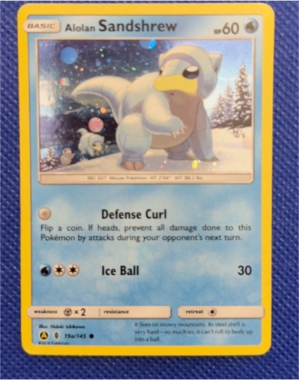 2017 Pokemon Guardians Rising #19a Alolan Sandshrew — front