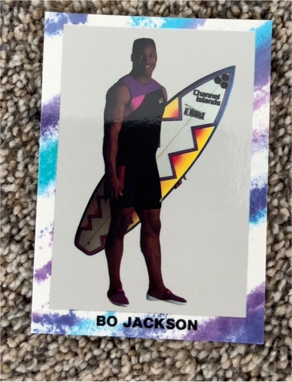 1990 Broder Sports Stars Bo Jackson "Bo Knows Surfing" Promo Card — front