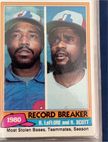 1981 Topps #204 Ron LeFlore / Rodney Scott Record Breaker — front