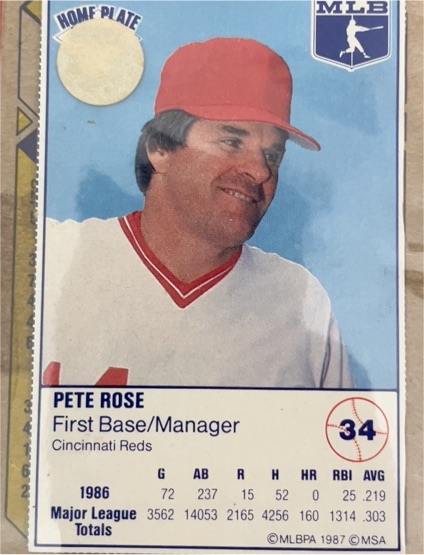 1987 Kraft Home Plate Heroes #34 Pete Rose — front