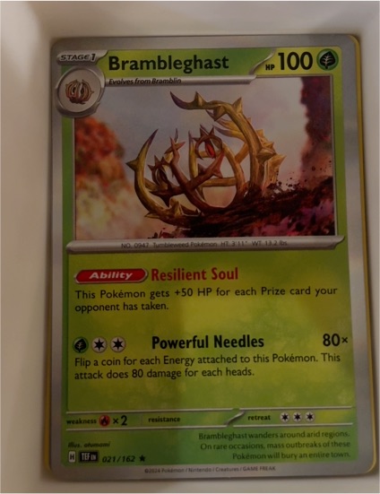 2024 Pokemon Scarlet & Violet Temporal Forces #021 Brambleghast — front