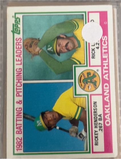 1982 Topps #531 Rickey Henderson / Rick Langford — front