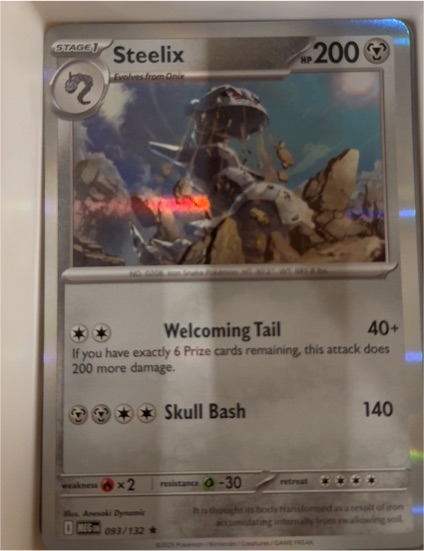 2022 Pokémon TCG 093/132 Steelix ME01 Mega Evolution Holo Rare — front