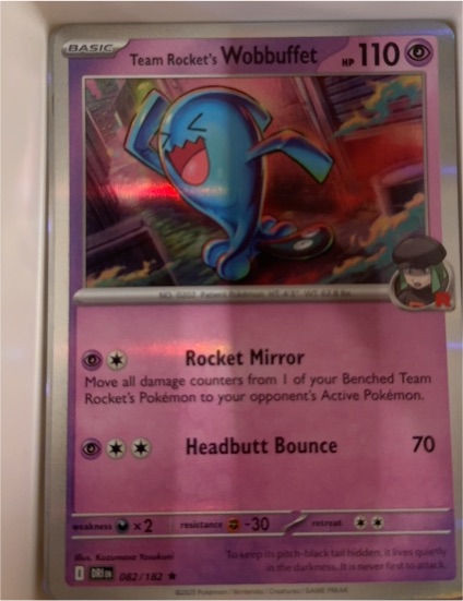 2025 Team Rocket's Wobbuffet #082/182 Destined Rivals — front