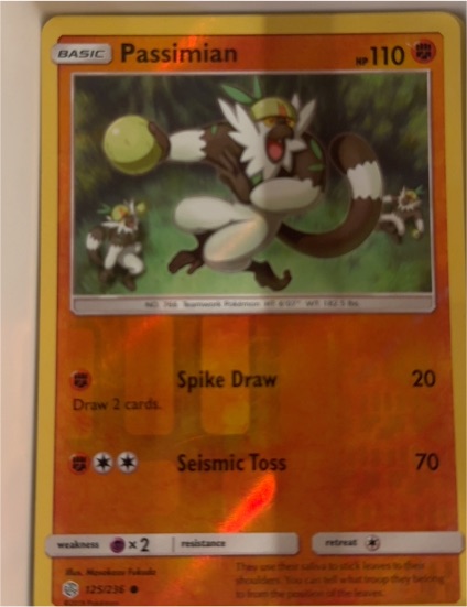 Passimian 2019 Pokemon TCG Cosmic Eclipse #125 — front