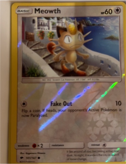 2017 Pokemon Sun & Moon Burning Shadows #101 Meowth — front
