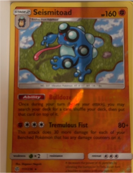 2019 Pokemon TCG SM Cosmic Eclipse #117 Seismitoad — front