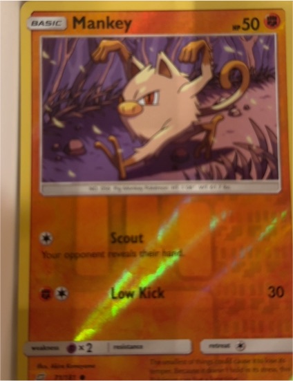2019 Pokémon TCG Team Up #71 Mankey — front