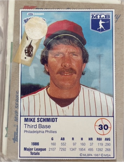 1987 Kraft Home Plate Heroes #30 Mike Schmidt — front