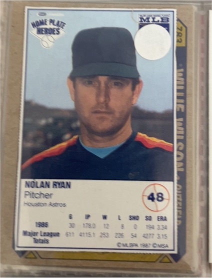 1987 Kraft Home Plate Heroes #48 Nolan Ryan — front