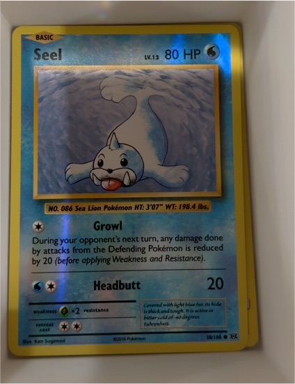2016 Pokémon XY Evolutions #28 Seel — front