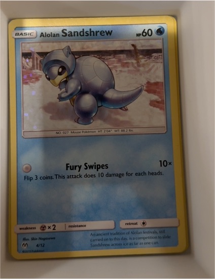 2018 Pokémon Sun & Moon Ultra Prism #28 Alolan Sandshrew — front