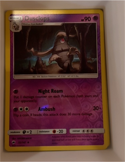 2017 Pokemon Burning Shadows #52 Dusclops — front