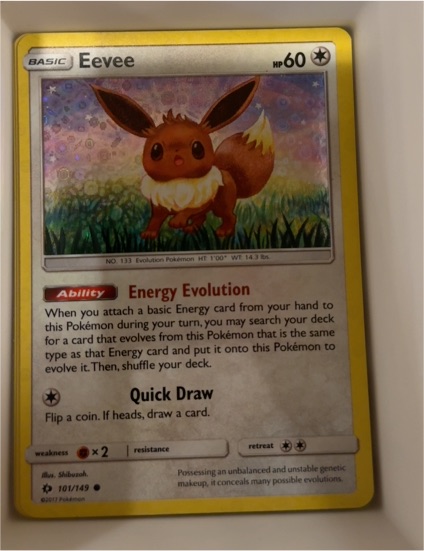 2017 Pokémon Sun & Moon #101 Eevee — front