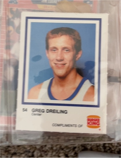 1990 Burger King #54 Greg Dreiling — front