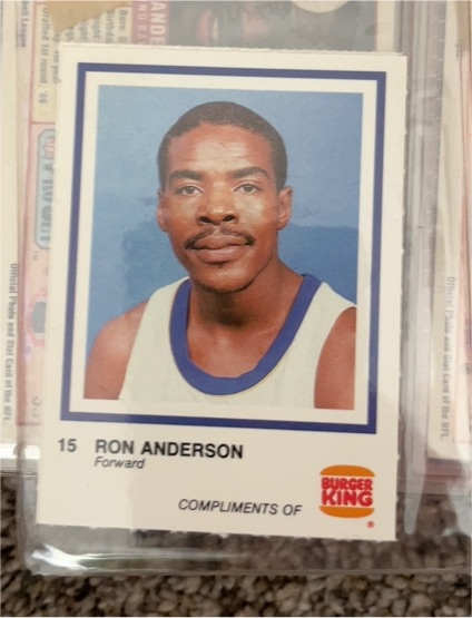1989 Burger King #15 Ron Anderson — front