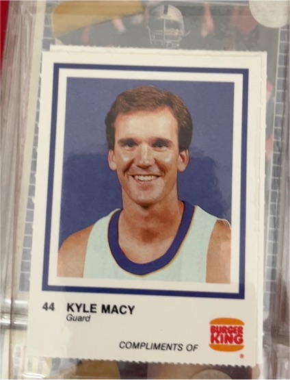 1987 Burger King #44 Kyle Macy — front
