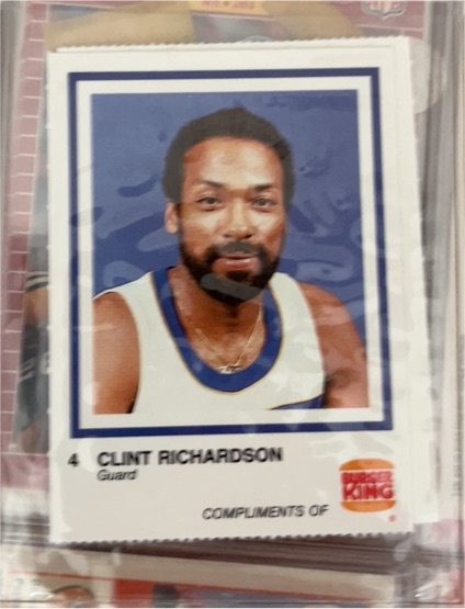 1986 Burger King #4 Clint Richardson — front