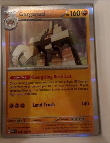2023 Pokémon TCG Scarlet & Violet Paradox Rift #104 Garganacl — front