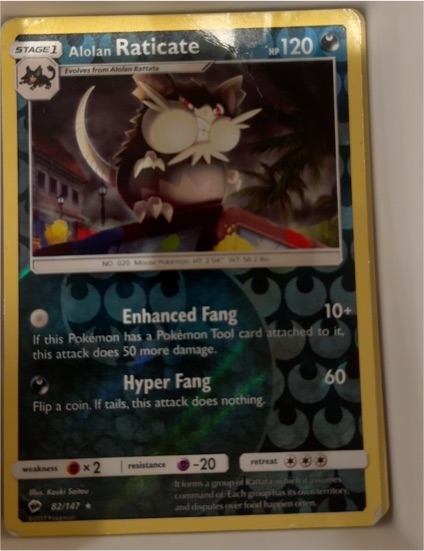 2017 Pokemon Burning Shadows #82 Alolan Raticate — front