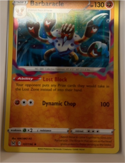 2022 Pokémon Lost Origin #107 Barbaracle — front