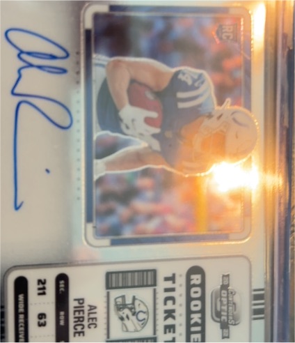 2022 Panini Contenders Optic #103 Alec Pierce Rookie Ticket On Card Auto — front