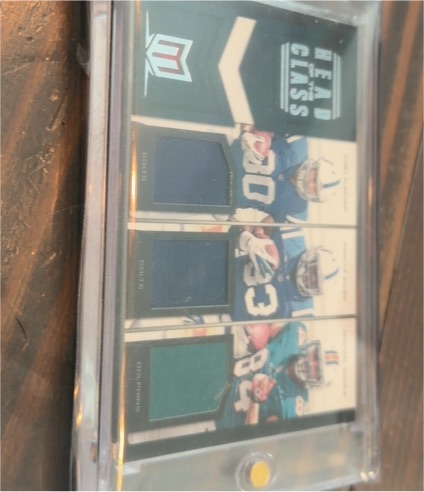 2012 Panini Momentum Head of the Class Triple Materials Andrew Luck / Trent Richardson / Justin Blackmon — front