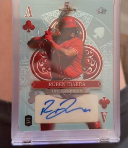 2024 Wild Card 5 Card Draw Stacked Deck Ace Club AUTO Purple Mojo Ruben Ibarra #3/4 — front